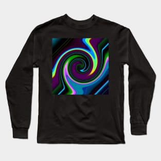 Swirl Retro Blue Long Sleeve T-Shirt